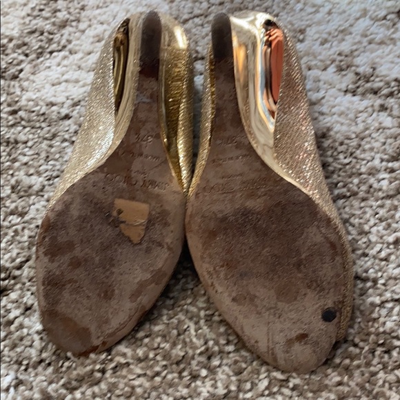 Used Jimmy Choo Gold Wedges - Picture 6 of 6